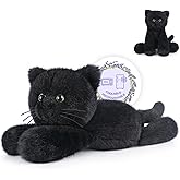 SuzziPals Heatable & Coolable Black Cats Stuffed Animals, Microwave Heating Pad Animal for Discomfort, Black Cats Plush for Companion, Cat Plushies Lavender Stuffed Animal, Stuffed Cat Toys Gift