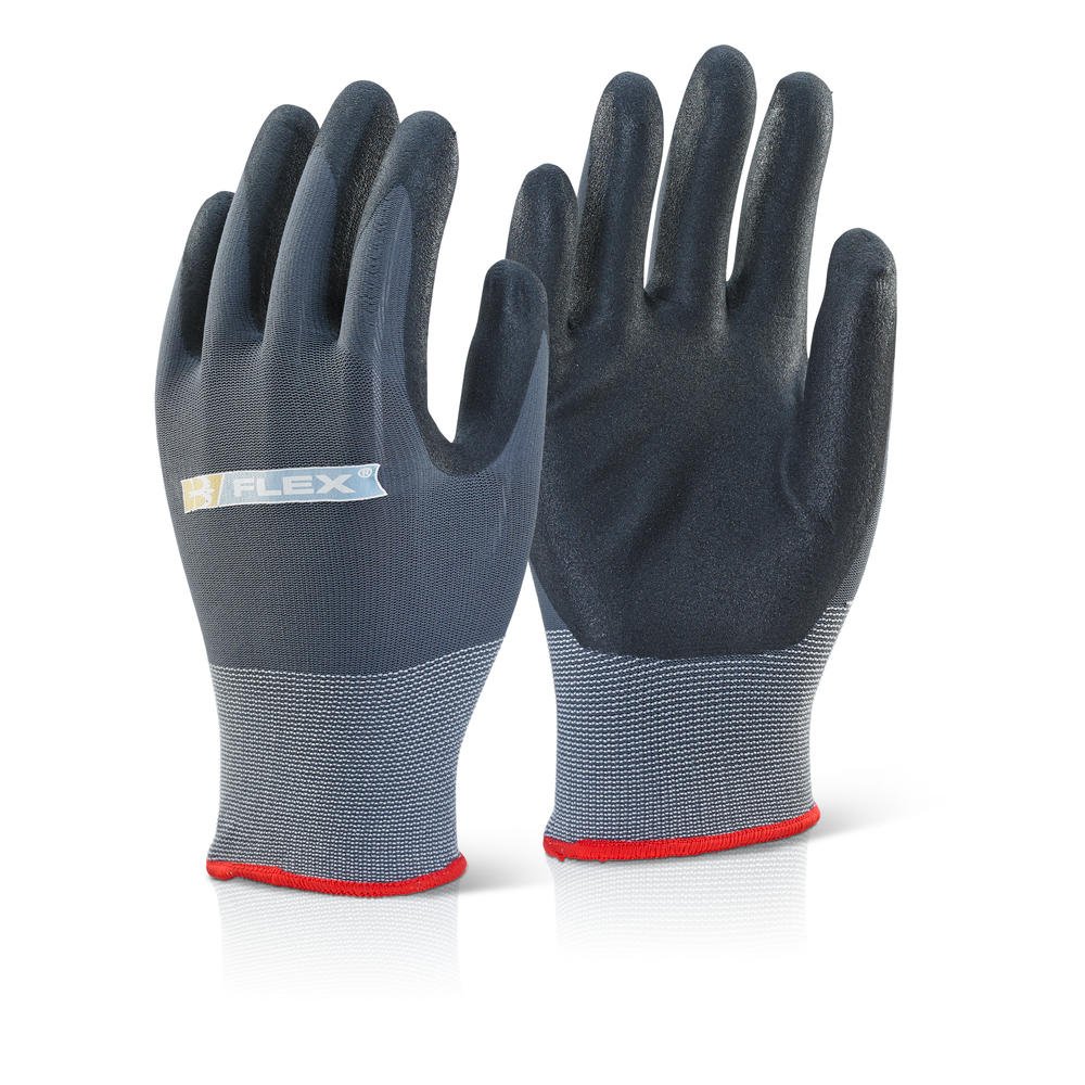 NITRILE PU MIX COATED GLOVE BLACK/GREY M
