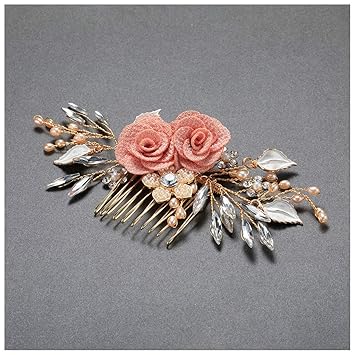 Amazon Com Sweetv Wedding Rose Flower Hair Comb Floral Bridal