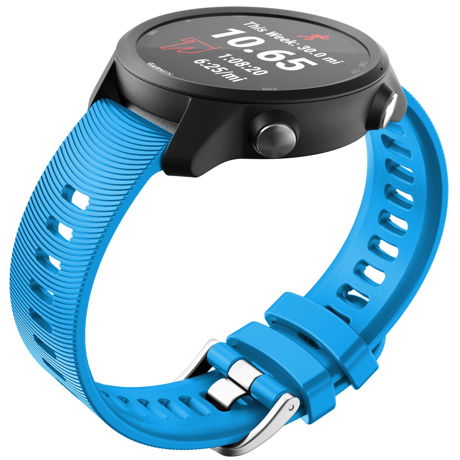 NotoCity for Garmin Forerunner 645 Strap/245 Strap, 20mm Replacement Strap Soft Silicone for Vivoactive 3 Music Vívomove HR Forerunner 645/245 Music (azure)