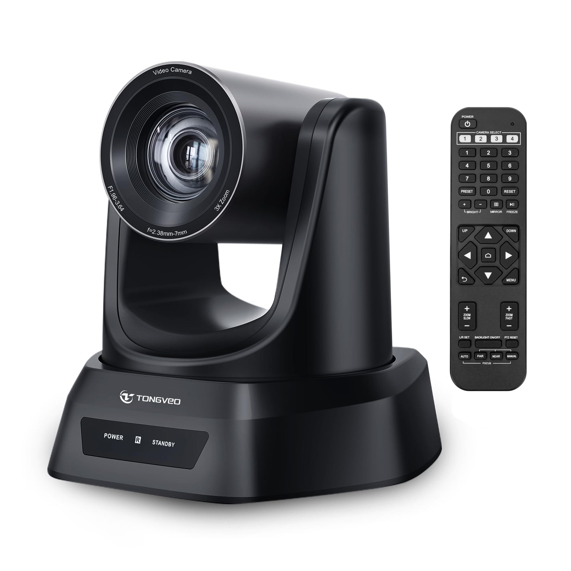 TONGVEO 3X Optical Zoom PTZ Camera HDMI USB 3.0 1080P 60fps 114-Degree Wide-Angle for Video Conference Business Meeting Live Streaming Online Learn with Zoom YouTube Teams OBS and More