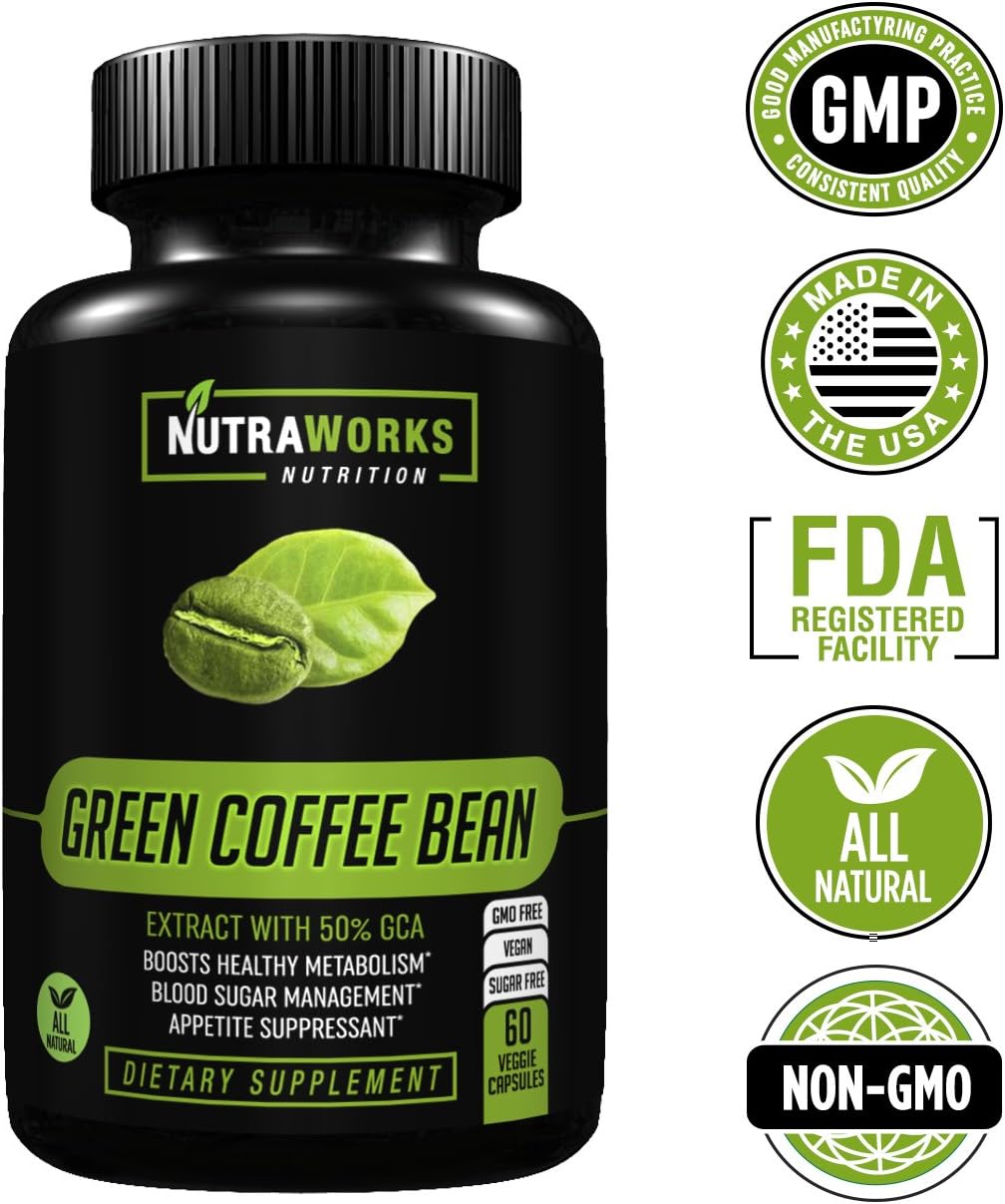 Green Coffee Bean Extract with 50 GCA 800mg 100 Pure with