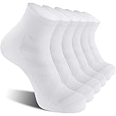 6 Pack Athletic Socks with Cushion Compression Running Ankle Socks for Men and Women