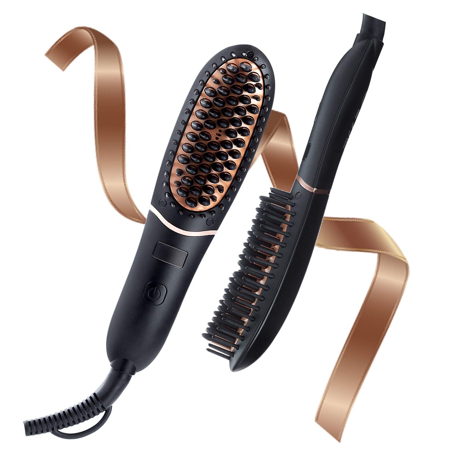 Hair Straightener Brush Mini, Heated Electric Multifunctional Beard and  Hair Hot Comb, Fast Heating, Beard Straightener Brush for Travel, 25W