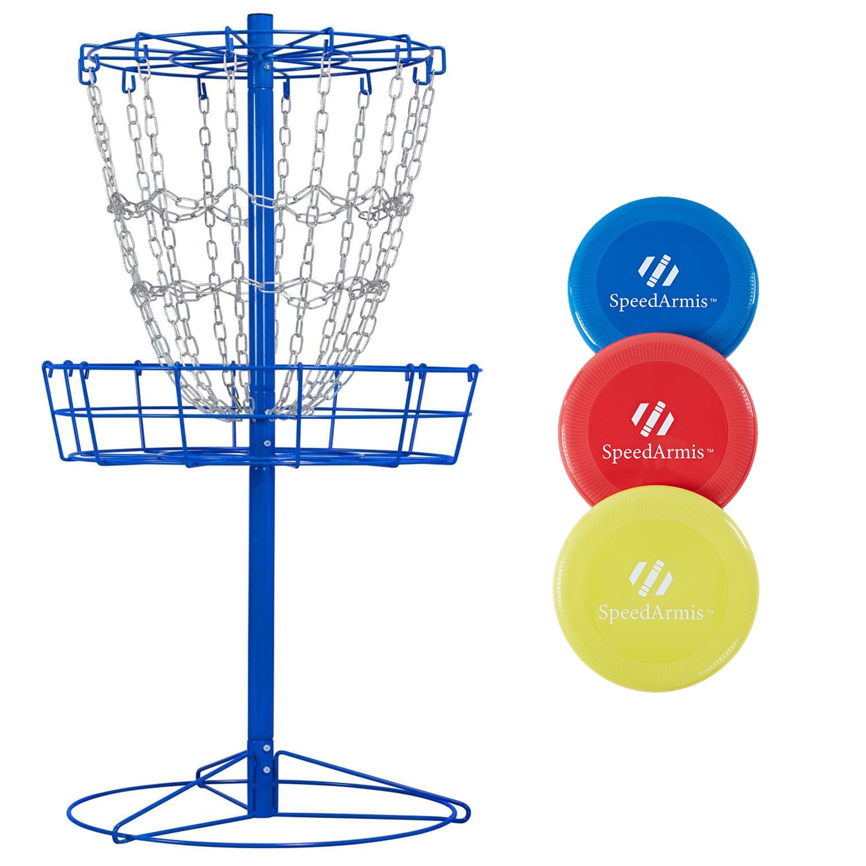 Disc Golf Basket Targets - Portable Golf Baskets with Heavy Duty 12 Double Steel Chains, Professional Disk Golf Basket