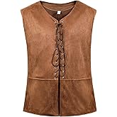 Zhitunemi Mens Pirate Vest Men Pirate Costume Men Medieval Costumes Adult Halloween Renaissance Vest