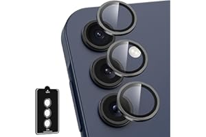Avocase for Samsung Galaxy A35 5G Camera Lens Protector, Individual Metal Ring Tempered Glass Lens Cover, [Strong Adsorption] Scratch Resistant Ultra-Thin HD Clear Lens Cover, 1 Set-Black