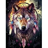 Eiflow Diamond Craft Painting Art Kits for Adults Wolf, Paint by Diamond Gem Art Kits Full Drill Embroidery Mosaic Making (12