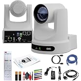 PTZOptics Move SE SDI/HDMI/USB/IP PTZ Camera with 12x Optical Zoom (White) (PT12X-SE-WH-G3) + Lens Cleaning Kit + HDMI Cable + Ethernet Cable + Color Wire Ties