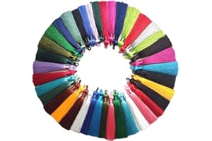 Misscrafts 90mm Long Silk Tassels 40PCS Sewing Tassels with 20 Colors for DIY Projects Bookmarks Jewelry Making