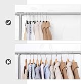 SONGMICS Velvet Hangers Set of 50 Coat Hangers with Tie Bar 360° Swivel Silver view 8