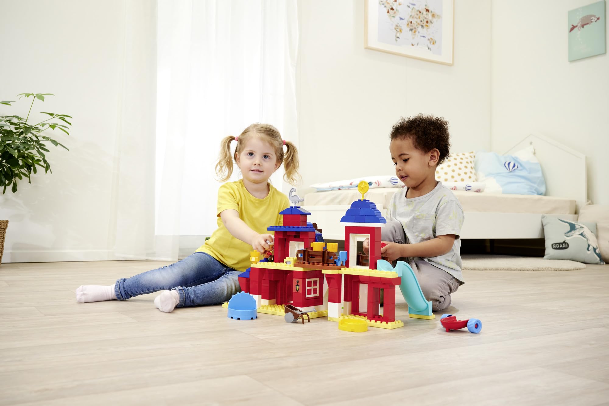 Big-Bloxx - Dino Ranch Clubhaus - XXL Spielset (168 Bausteine) für großes Club House mit Mehreren Etagen, Spielfigur Jon, Dino Figur Blitz und Zubehör, für Kinder von 18 Monate bis 5 Jahre 6