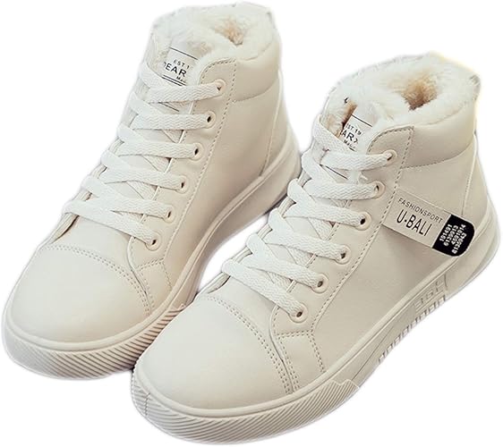 Amazon Hifeos レディース スノーブーツ 防寒 保温 レースアップ ムートンブーツ ショートブーツ スニーカー あったか 裏ボア ブーツ ハイカット 学生靴 ウィンターブーツ 綿靴 雪靴 お洒落 雪対応 アウトドア 防水 防寒 滑り止め スノートレーニング