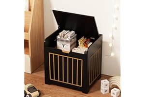 Aenuert Black Storage Chests, Small Cube Organizer Box,Wooden Entryway Storage Bin For Home Clothes,Plant,Small Square Nightstand For Playroom,Bedroom,Nursery Room