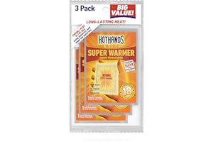 HotHands Body & Hand Super Warmers - Long Lasting Natural Odorless Air Activated Warmers - Up to 18 Hours of Heat - 3 Individual Warmers