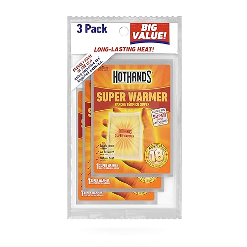 HotHands Body & Hand Super Warmers - Long Lasting Natural Odorless Air Activated Warmers - Up to 18 Hours of Heat - 3 Individual Warmers (Pack of 3)