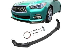 HECASA Front Bumper Lip Compatible with 2014-2017 Infiniti Q50 Base Spoiler Splitter Body Kit Premium Gloss Black