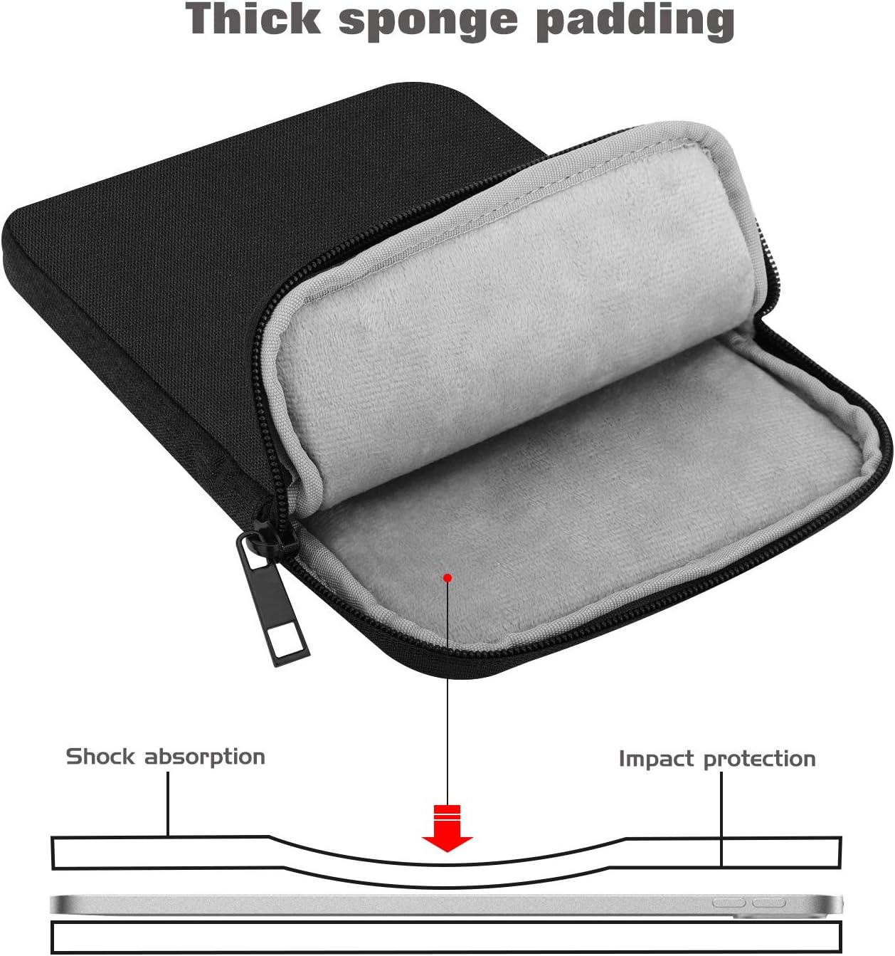 MoKo 13 Inch Tablet Sleeve Fits 13inch iPad Air M3 2025, iPad Pro M4/Air M2 2024, iPad Pro 12.9, Galaxy Tab S8+/S9+ 12.4 - Image 5