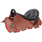 Equoray Horse Saddle Handmade Premium Leather with Soft Pads Durable, Comfortable Trail, Secure &amp; Balanced Ride for All Riders, Brown