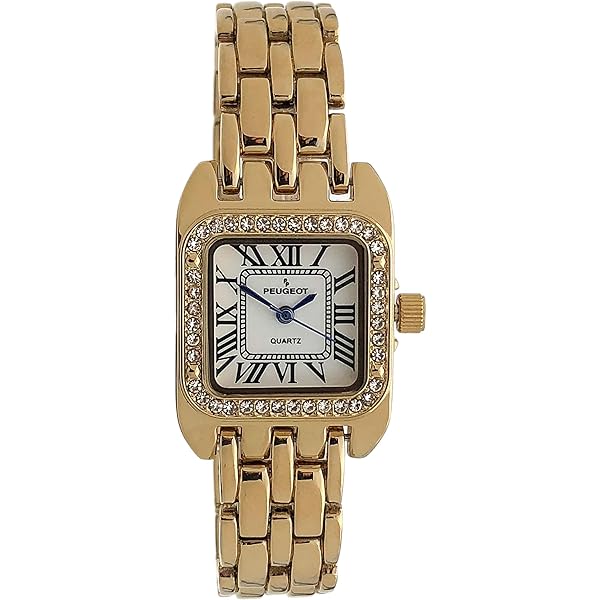 Amazon.com: Peugeot Women Rectangle Dress Watch with Crystal  display picture 1