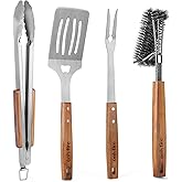 onlyfire 3Pcs Grill Tool Set, Perforated BBQ Spatula, Kitchen Tongs, Grill Fork, BBQ Accessories Kit for Men, Professional BB