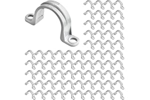 Aemygo 100 Pcs PVC Pipe Straps, 2 Holes Plastic Conduit Strap 1 Inch U Shape Clamp Pipe Bracket Clips for Mounting PVC Pipe C