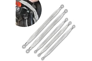Sodcay 5 Pack Car Ground Strap Kit, Universal 10In 13In 220V Durable Metal Flat Braided Vehicle Ground Straps Accessories (Si