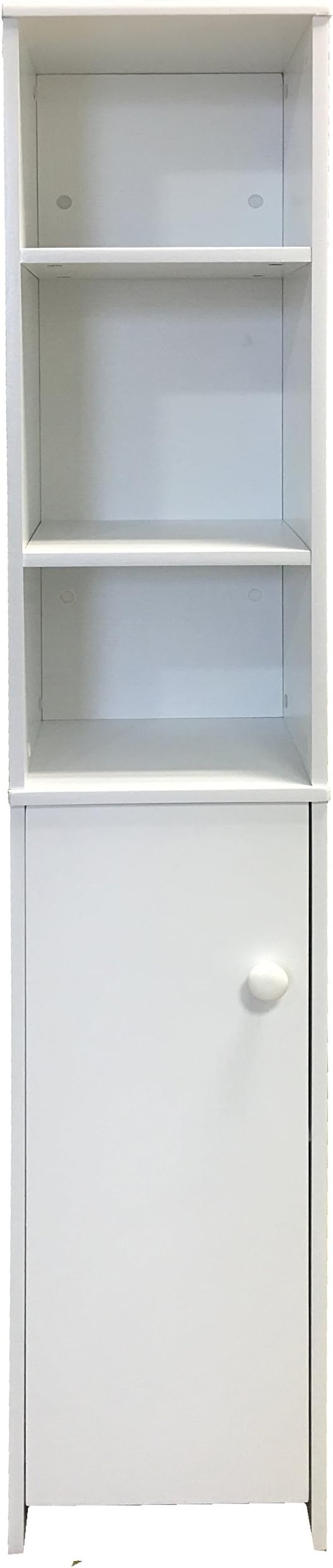 Redstone Tall Bathroom Cabinet Cupboard White Black Dark Walnut (White)