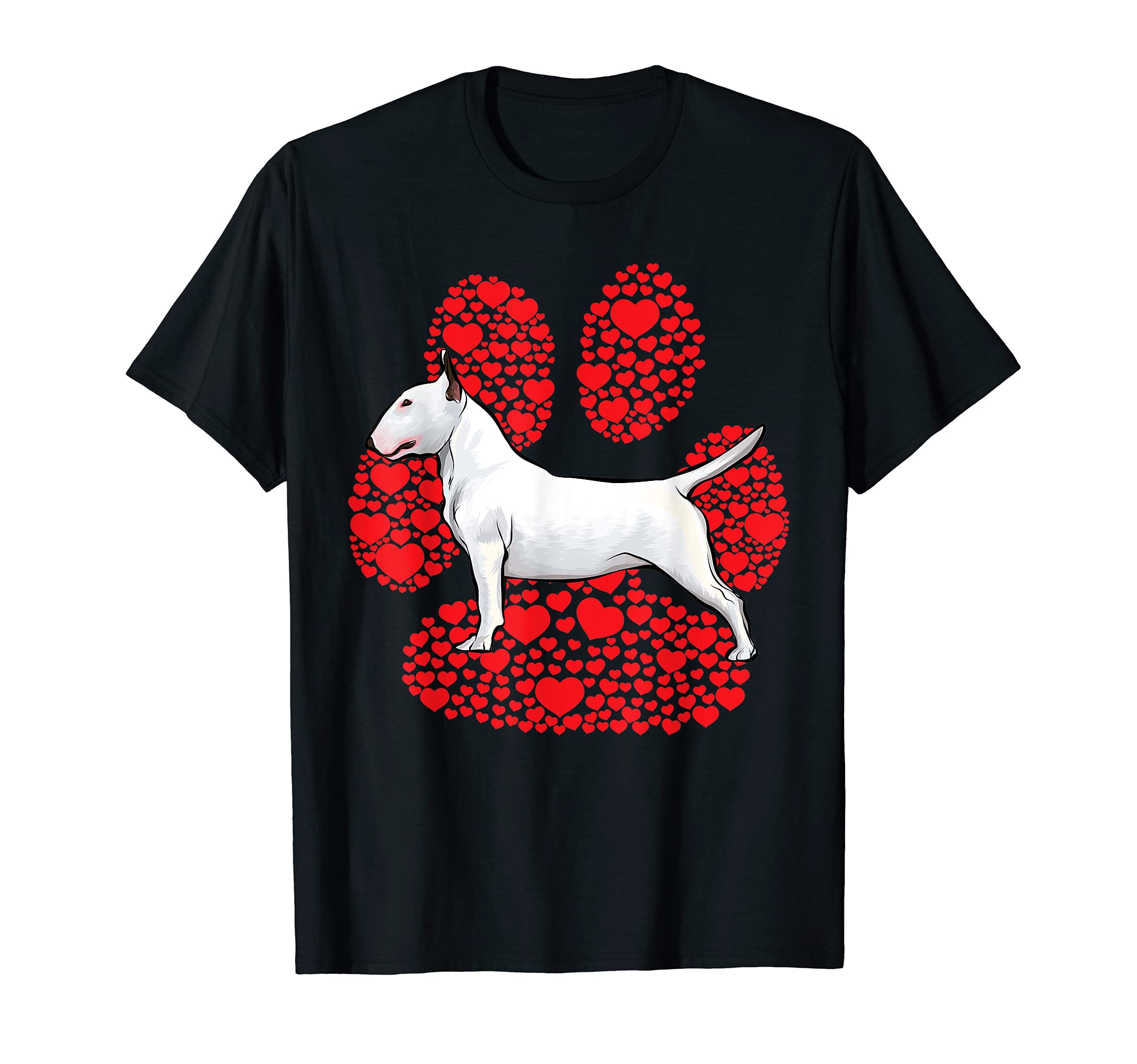 Bull Terrier Valentines Day Dog Love Paw T-Shirt