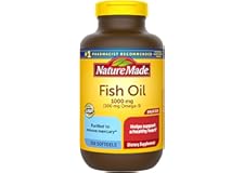Nature Made Fish Oil 1000 mg Softgels, Omega 3 Fish Oil for Healthy Heart Support, Supplement with 250 Softgels, 125 Day Supp