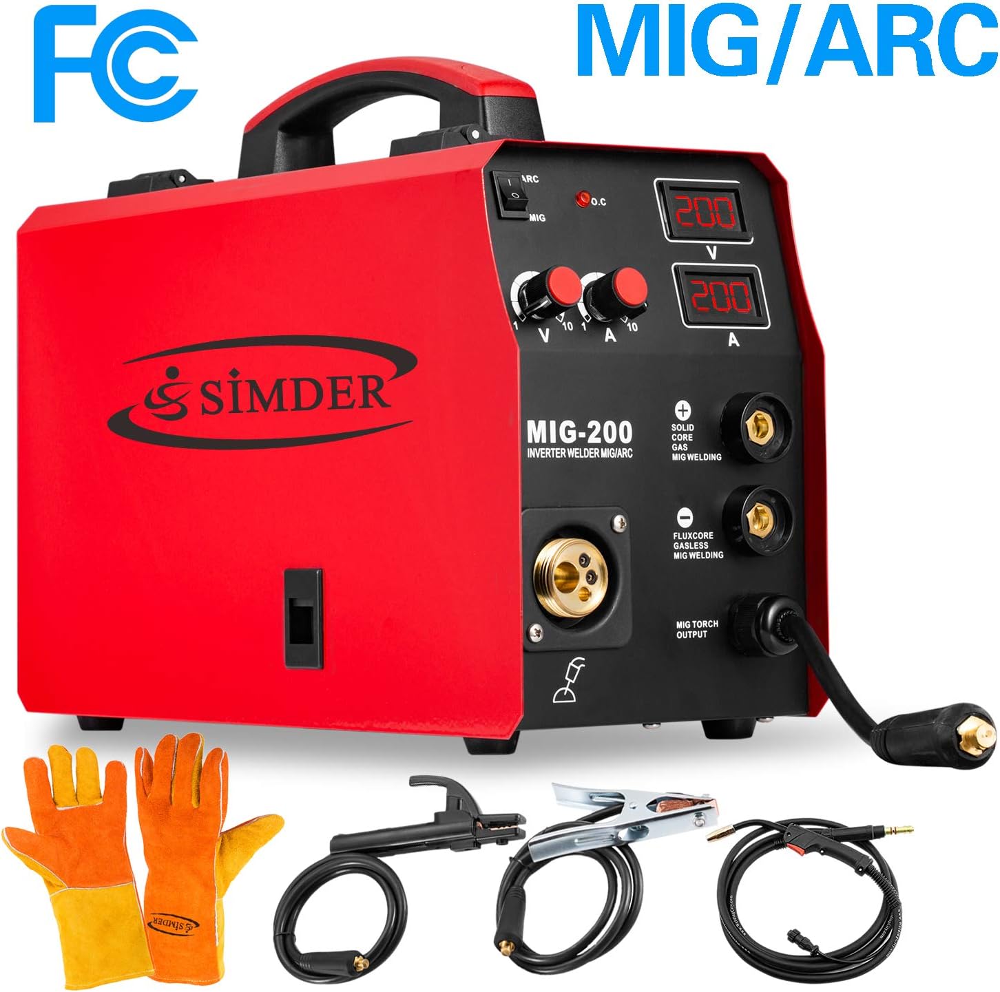 MIG Welder Flux Core Wire Automatic Feed 110V 2 in 1 Mig Arc IGBT DC Welding Machine Gas/No Gas
