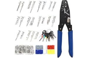 shengbowi Connector Pins Crimped Terminal Automotive Car kit Electrical 1/1.5/1.8/2.2/2.8/3.5mm Motorcycle Atv Wire Removal Non-Insulated Plug Male Female Crimp set Open Barrel Crimping Tool