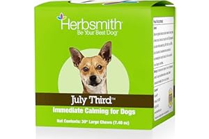 Herbsmith July Third - Canine Calming Chews - Calming Herbs for Dogs - Anxiety Supplements for Dogs - 30ct Large Chews