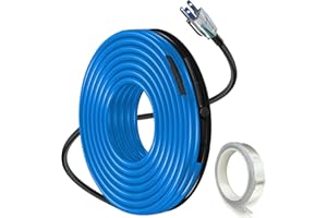 ToasySoul 6FT Heat Tape for Water Pipes, Self-Regulating Heat Trace for Pipes with Thermostat Heating Cable for Metal Plastic Pex Pipes 120V 5W/FT
