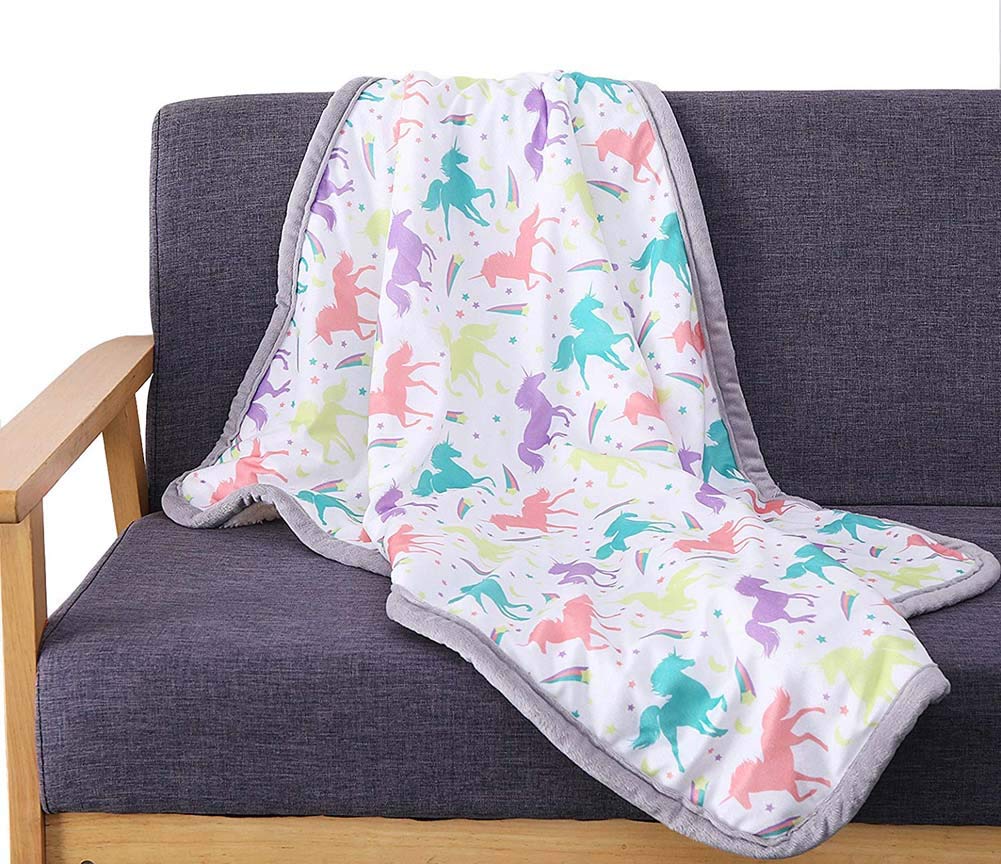 COOSEY HOME Breathable Baby Blanket Print Fleece Best Registry Gift for Newborn Soft- Perfect for Prince and Princess 30" x 40" (Unicorn): Baby