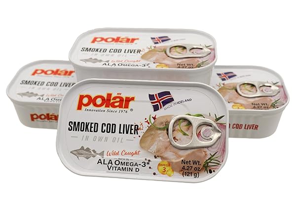 MW POLAR SMOKED COD LIVER IN OIL 4.27 OZ – WILD-CAUGHT, RICH IN OMEGA-3, READY TO EAT – PREMIUM QUALITY SEAFOOD (PACK OF 1)
