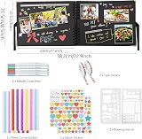 Newthinking Photo Scrapbook with 80 Black Pages 11.5x8.5in Accessories Kit view 2