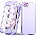 Yamink for iPod Touch 7 Case with Screen Protector,Lightweight Full Body Heavy Duty Protection Soft TPU Hard PC Bumper Protective Sturdy Cover iPod Touch 6/5,Light Purple