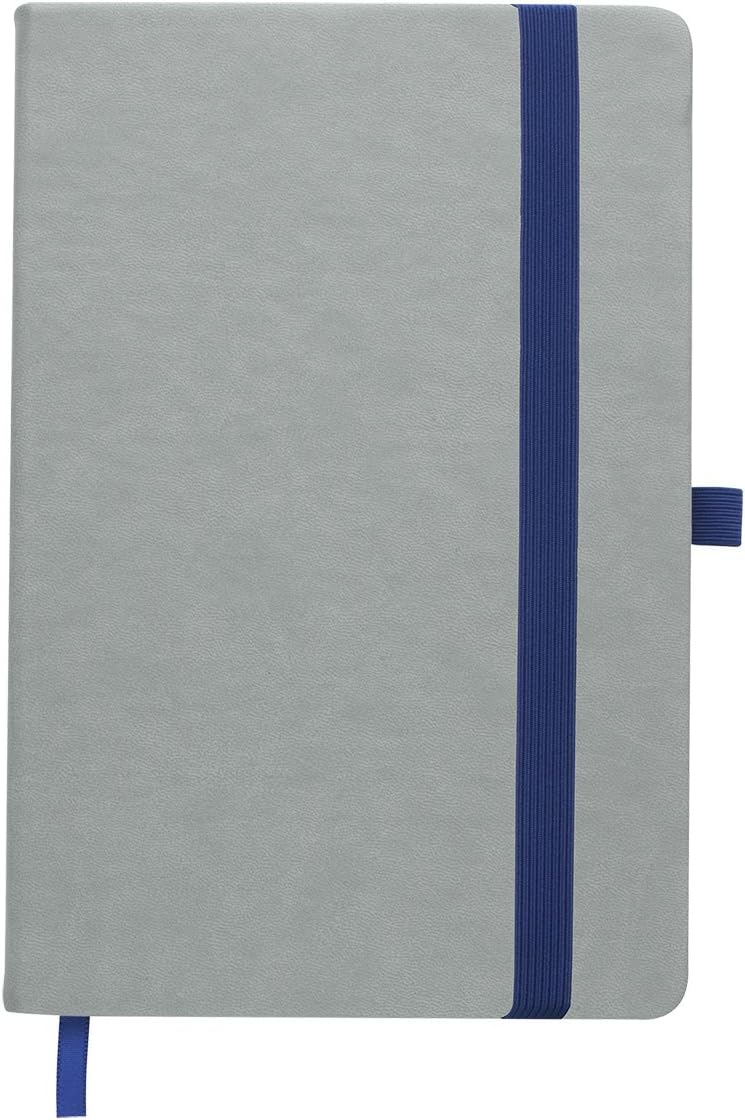 Grey Heather 5" X 8" Velvet Touch Journal with Hint of Color (Blue)