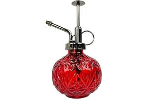 REFFU Plant Spray Bottle Plant Mister Glass 6.3 Inches Tall Vintage Plant Sprayer Mister,Plant Spritzer, Watering Can with Top Pump for Indoor House Plants, Garden,Cleaning (Red)