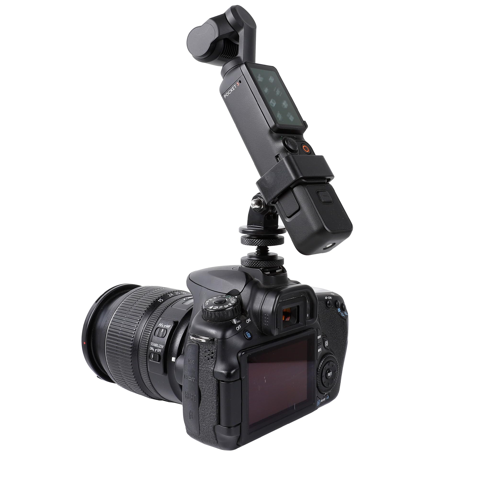 Photo 1 of PellKing Clod Shoe Mount Adapter for DJI Osmo Pocket 3 Camera, with DJI Pocket 3 Expansion Adapter for DSLR Hot Shoe Mount