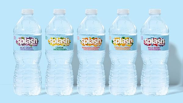 SPLASH REFRESHER FLAVORED WATER BOTTLES, MANDARIN ORANGE FLAVOR – 6-PACK, 16.9 FL OZ – REFRESHING FLAVORED BOTTLED WATER WITH ELECTROLYTES – ZERO SUGAR & ZERO CALORIES