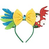 zhezesmila Shiny Mouse Ears Headband Hot Chicken Ears with Sparkly Bow Hawaii Headwear Decoration Hair Accessories for Birthday Party Theme Park