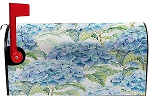 Numland Magnetic Mailbox Covers Polyester Oxford Cloth Anti-UV and Reusable Letterbox Cover 21×18 Inch,Watercolor Hydrangea
