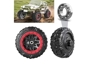 POLYNX 2 Pack 25CM/9.8'' PU Solid EVA Foam Tire for Power Wheels,1.2CM/0.47in Aperture Front/Rear Gator Alligator Wheel for Car/SUV/UTV/ATV Ride On Car Replacement Tires Upgrade,Free Coupler (9.8in tires)