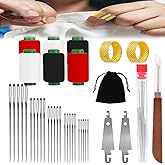 37Pcs Sewing Tool Set, Needles Thread Hand Repair Tools, Sewing Working Kit for Beginners, Include 25 Steel Needles, 6 reels of Thread, Seam Ripper, 2 Needle Threader, 2 Thimbles