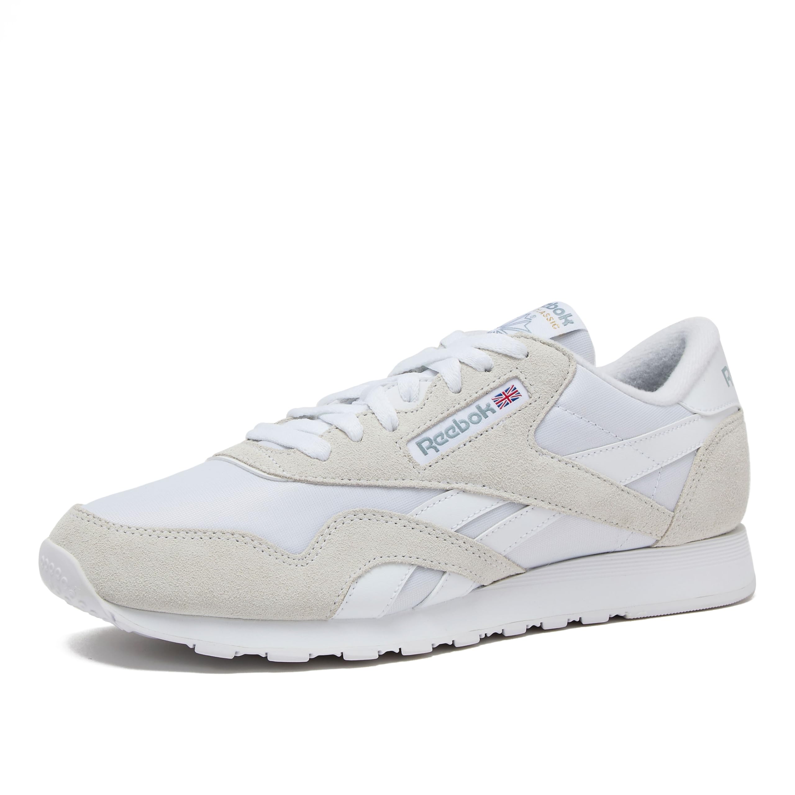 Reebok Classic Nylon Mens Sneakers Tennis Shoes, White/White/White, 4 Image Reebok Classic Nylon Mens Sneakers Tennis Shoes, White/White/White, 4 Image