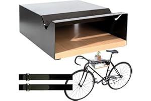 MOSHAY Wall Mount S-Rack Bicycle Holder - Aluminium Wood Stand for Road, Gravel, Touring Bikes - Indoor Storage for Garage, L