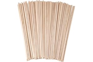 Senkary Wooden Dowel Rods 1/8 x 6 Inch Unfinished Natural Wood Craft Dowel Sticks, 100 Pieces