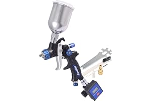 Dynastus Touch Up Composite HVLP Air Spray Gun Detail Paint Sprayer Spot Repair, with Digital Air Pressure Regulator